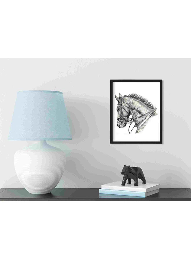 LOWHA Horse Head Black Frame And White Wall Art Painting Multicolour 32x22x2cm - Image 3
