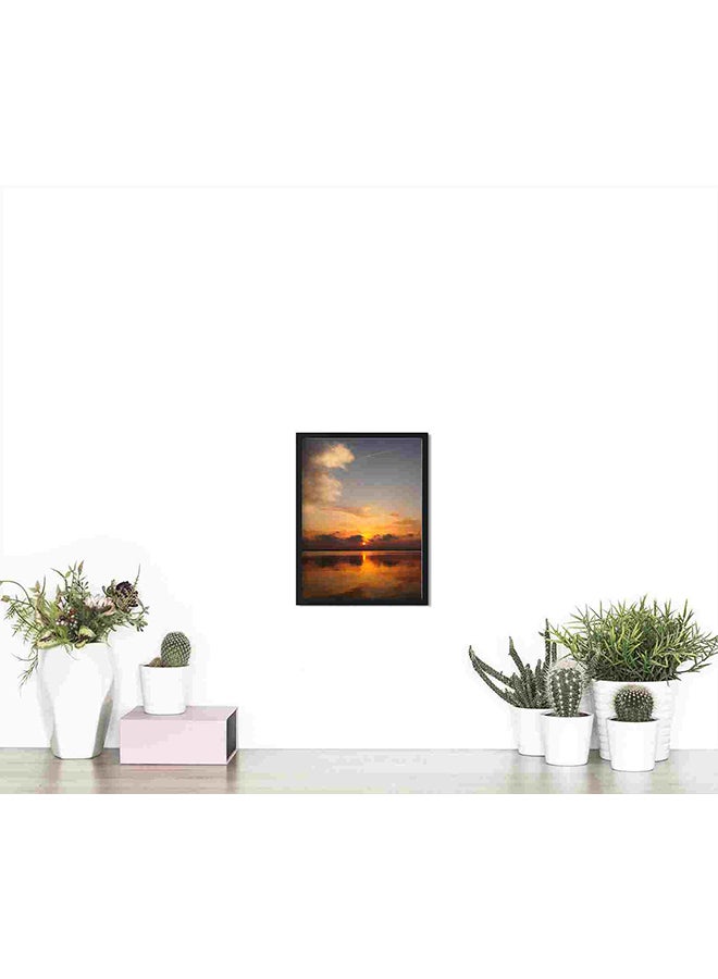 لوحة فنية لديكور الحائط تمثل منظراً رائعاً للغروب متعدد الألوان 32x22x2سم - Image 4
