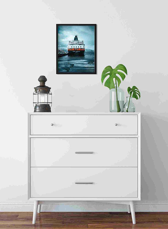 لوحة فنية لديكور الحائط بطبعة سفينة راسية متعدد الألوان 32x22x2Ø³Ù†ØªÙŠÙ…ØªØ± - Image 2