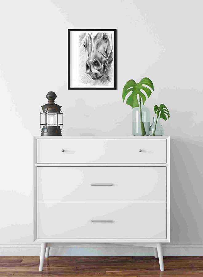 لوحة فنية لديكور الحائط لرأس حصان متعدد الألوان 32x22x2سم - Image 2