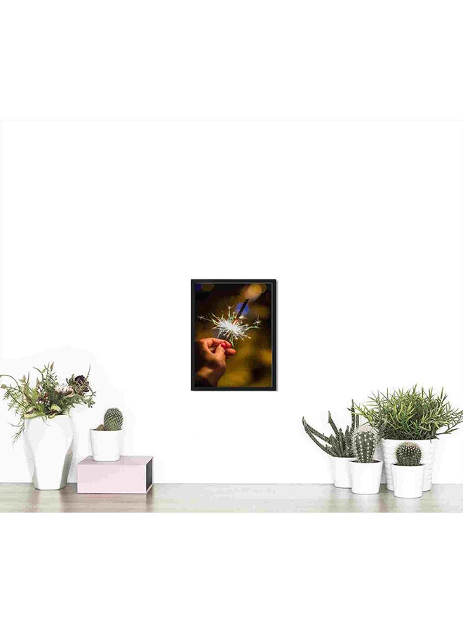 لوحة فنية لديكور الحائط بطبعة ألعاب نارية باللون الرمادي متعدد الألوان 32x22x2سم - Image 4