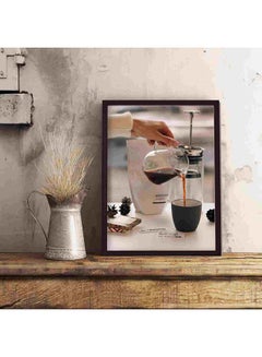 LOWHA Coffee Clear Glass Pitcher Wall Art Painting Multicolour 32x22x2centimeter  - Image 5