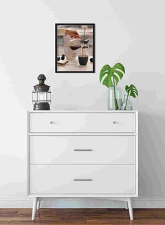 LOWHA Coffee Clear Glass Pitcher Wall Art Painting Multicolour 32x22x2centimeter  - Image 2