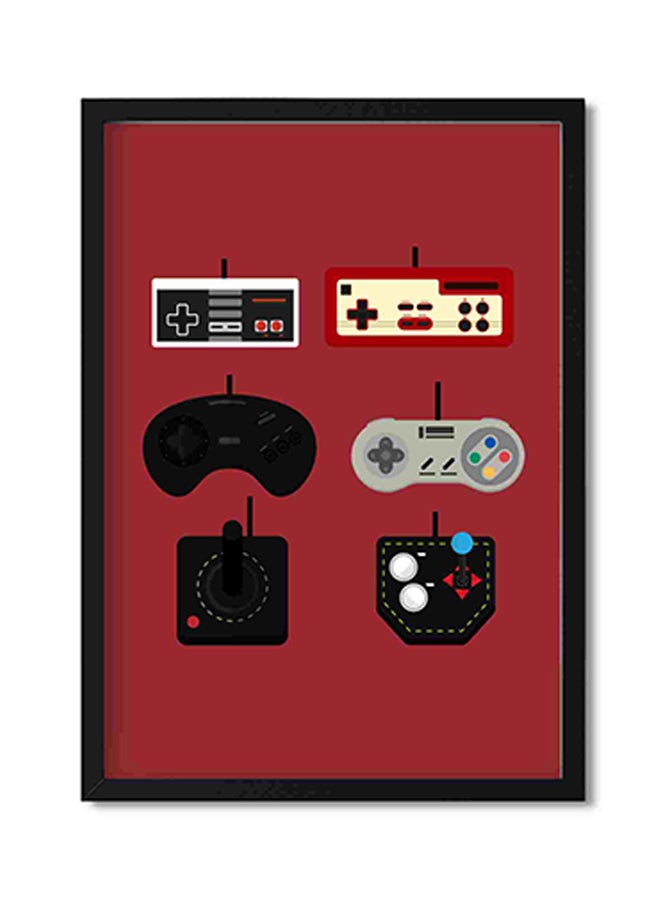 LOWHA Gaming Joysticks Wall Art Painting Multicolour 32x22x2centimeter  - Image 1
