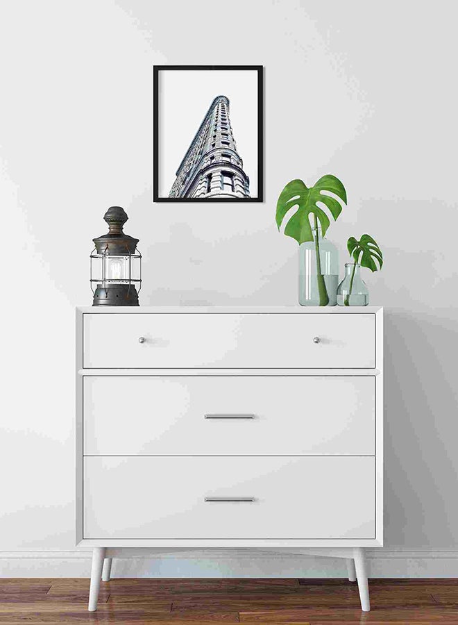 LOWHA Architecture Building City Black Frame And White Wall Art Painting Multicolour 32x22x2cm - Image 2