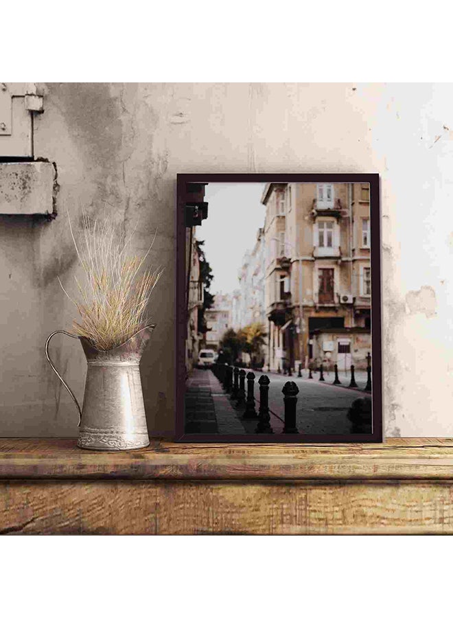 لوحة فنية لديكور الحائط بإطار أسود وأعمدة معدنية متعدد الألوان 32x22x2سم - Image 5