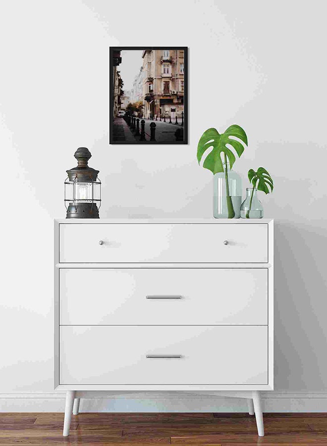 لوحة فنية لديكور الحائط بإطار أسود وأعمدة معدنية متعدد الألوان 32x22x2سم - Image 2