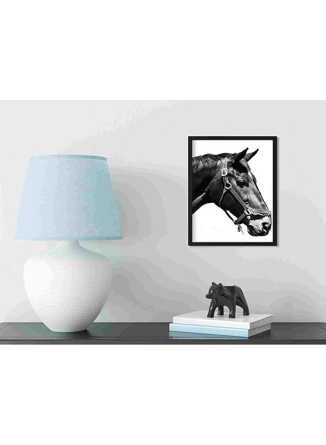 LOWHA Horse Head Black Frame And Whitw Wall Art Painting Multicolour 32x22x2cm - Image 3