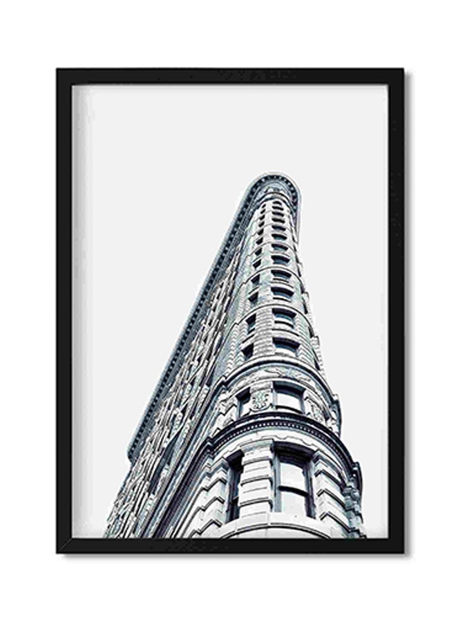 LOWHA Architecture Building City Black Frame And White Wall Art Painting Multicolour 32x22x2cm - Image 1