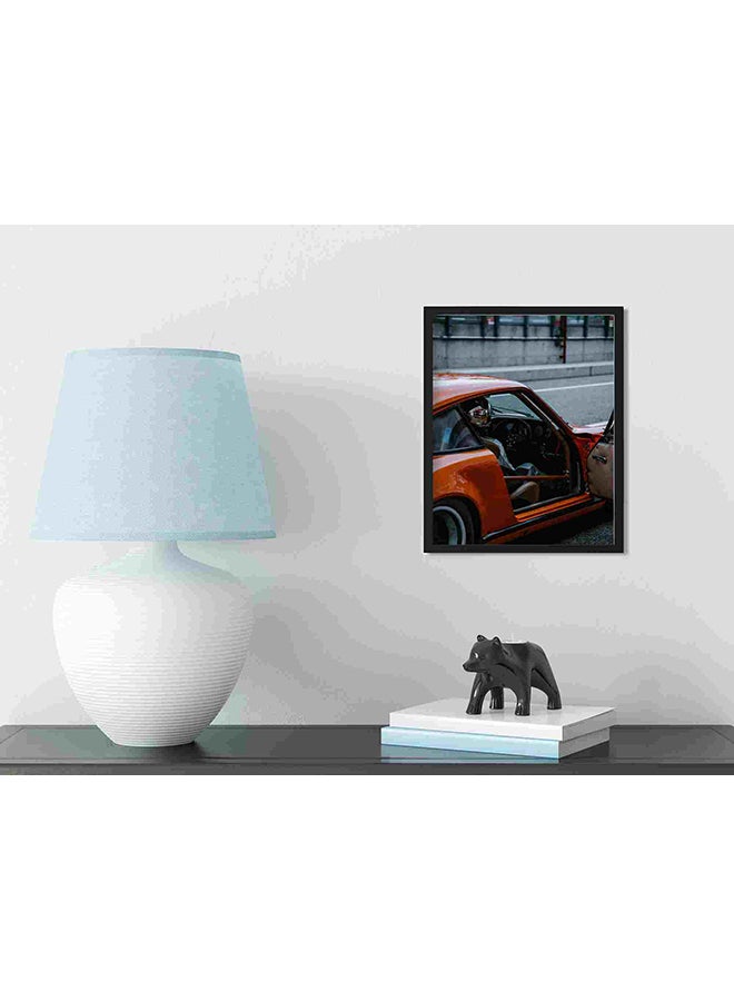 لوحة فنية لديكور الحائط لسيارة بلون برتقالي متعدد الألوان 32x22x2سم - Image 3