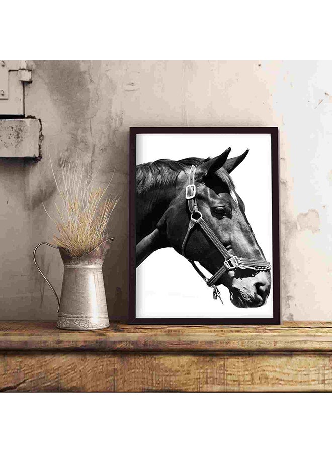 LOWHA Horse Head Black Frame And Whitw Wall Art Painting Multicolour 32x22x2cm - Image 5