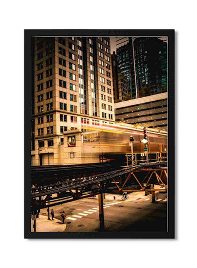 لوحة فنية لديكور الحائط تمثل مبنى خرساني بنوافذ زجاجية متعدد الألوان 32x22x2Ø³Ù†ØªÙŠÙ…ØªØ± - Image 1