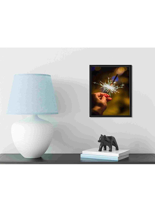 لوحة فنية لديكور الحائط بطبعة ألعاب نارية باللون الرمادي متعدد الألوان 32x22x2سم - Image 3