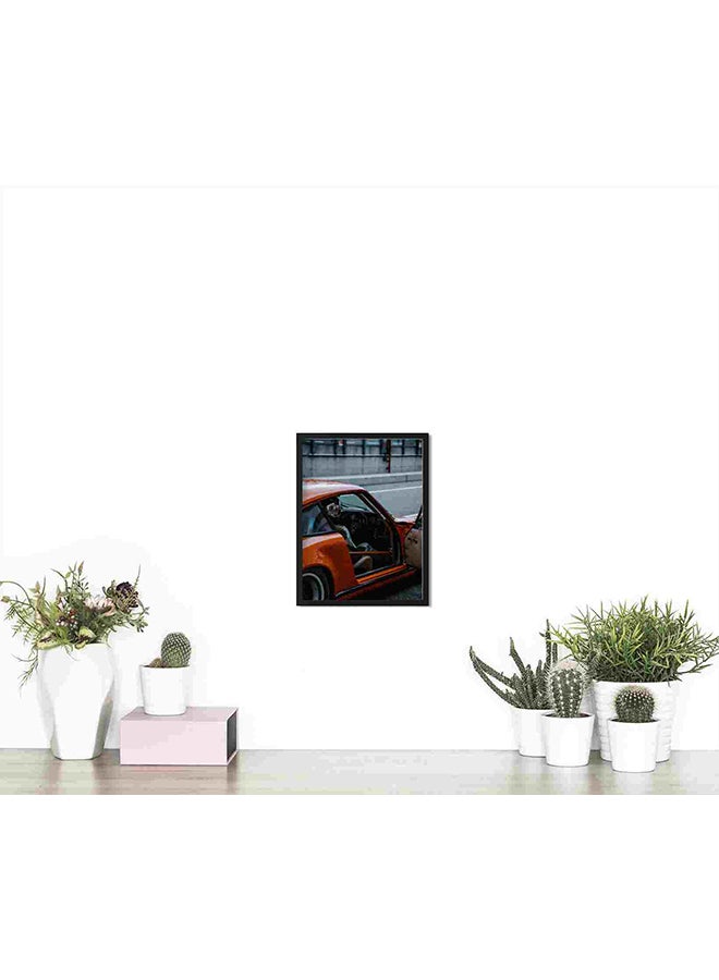 لوحة فنية لديكور الحائط لسيارة بلون برتقالي متعدد الألوان 32x22x2سم - Image 4