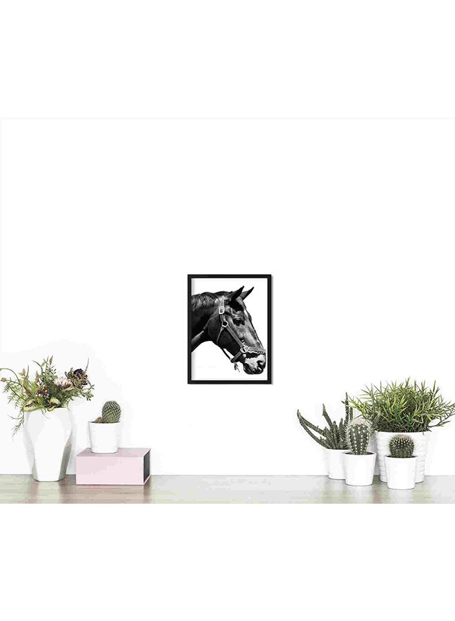 LOWHA Horse Head Black Frame And Whitw Wall Art Painting Multicolour 32x22x2cm - Image 4