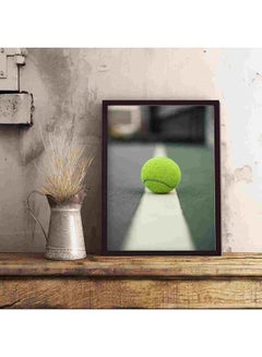 LOWHA Green Tennis Ball On Court Wall Art Painting Multicolour 32x22x2centimeter  - Image 5