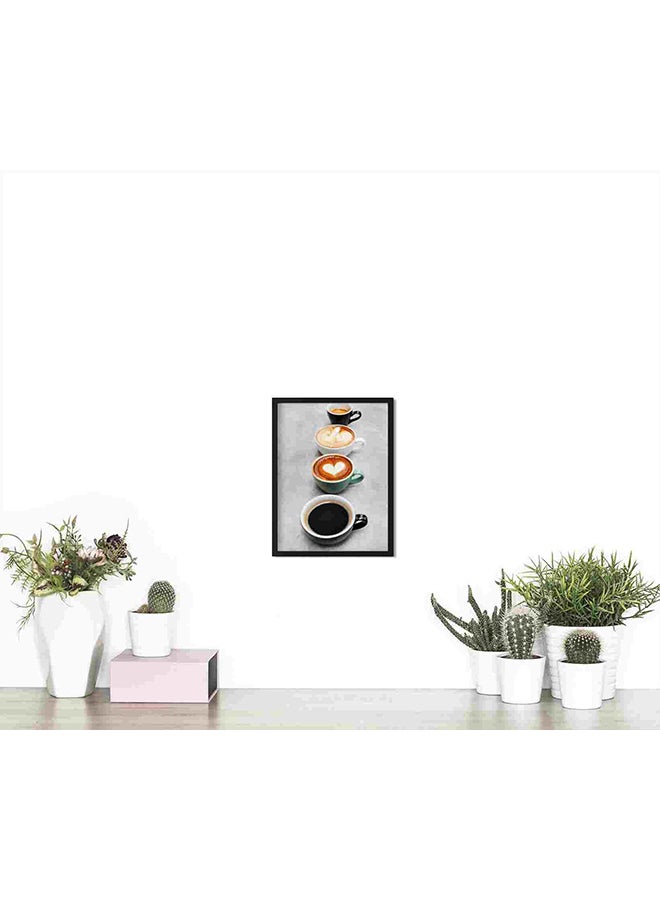 LOWHA Four Assorted Color Mugs Filled With Coffee Wall Art Painting Multicolour 32x22x2centimeter - Image 4
