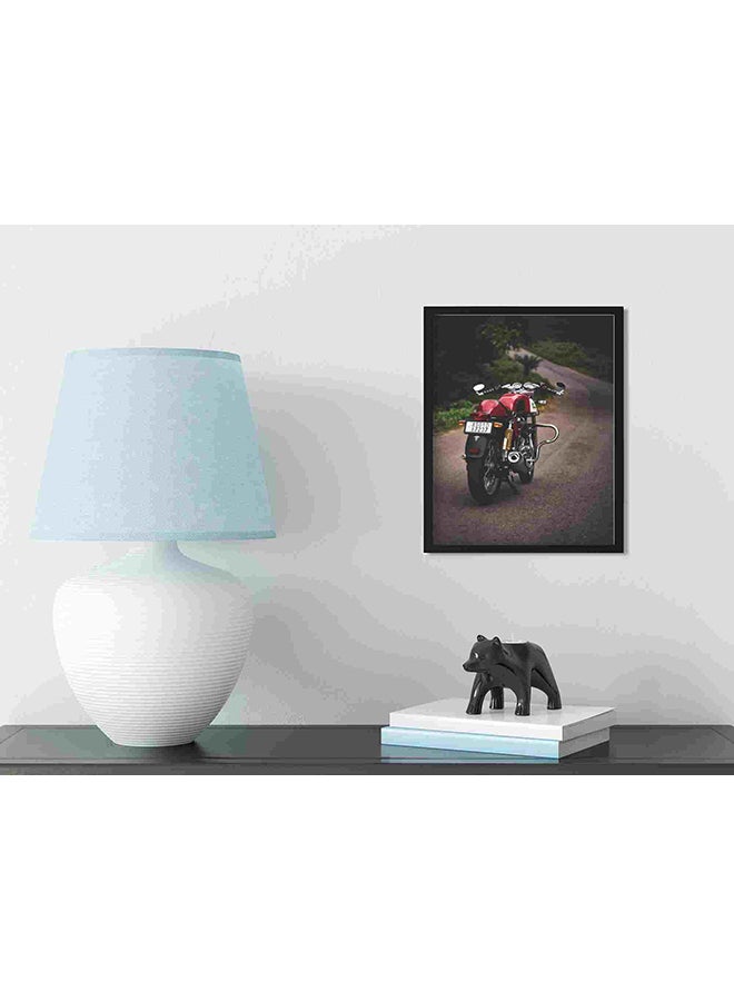 LOWHA Motorcycle Parked On Road Wall Art Painting Multicolour 32x22x2cm  - Image 3