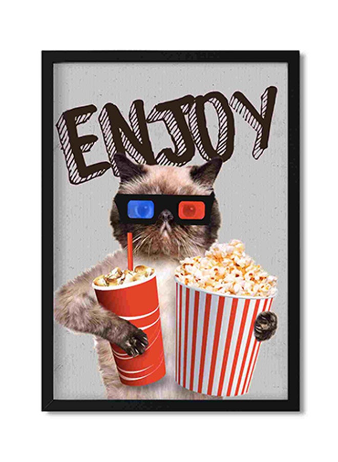 LOWHA - Enjoy Wall Art Painting Multicolour 32x22x2centimeter - Image 1