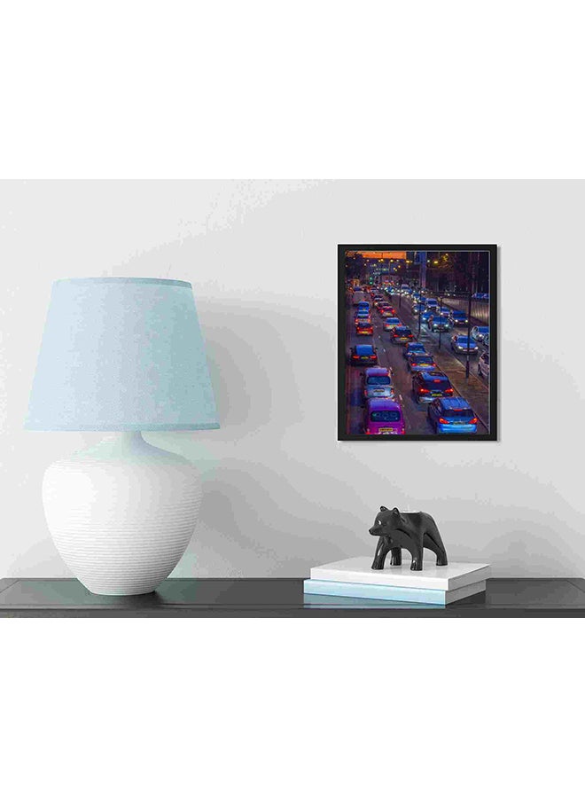 LOWHA Cars On Road During Sunset Wall Art Painting Multicolour 32x22x2cm  - Image 3