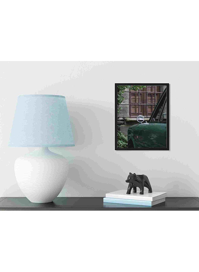 لوحة فنية لديكور الحائط بطبعة سيارة قديمة باللون الأخضر متعدد الألوان 32x22x2سم - Image 3