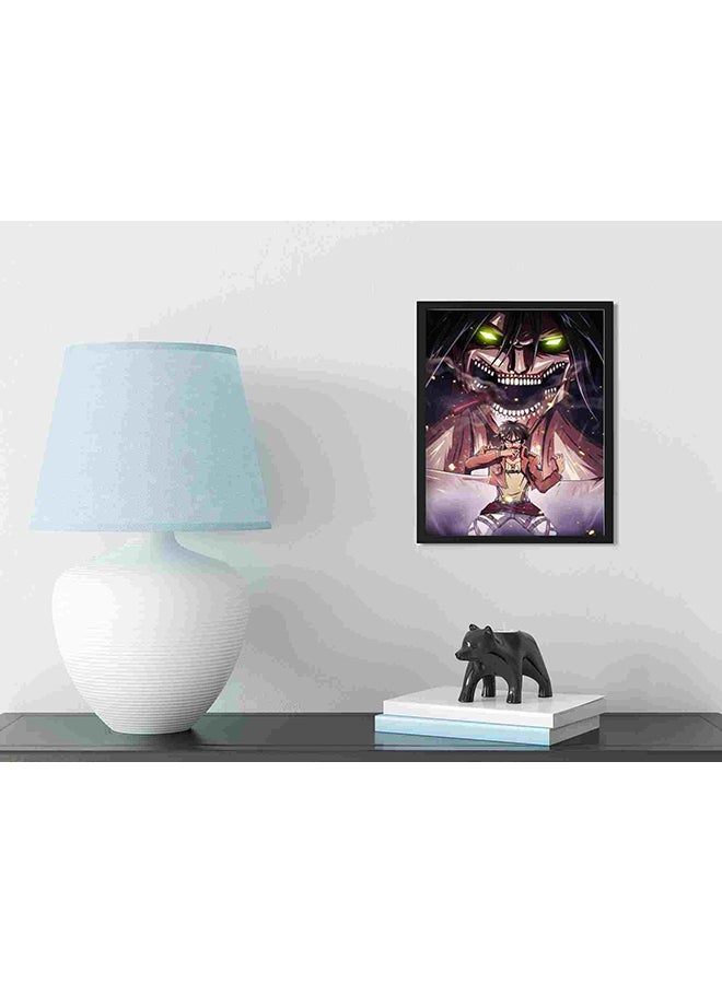 LOWHA Attack On Titan Eren Wall Art Painting Multicolour 32x22x2centimeter  - Image 3