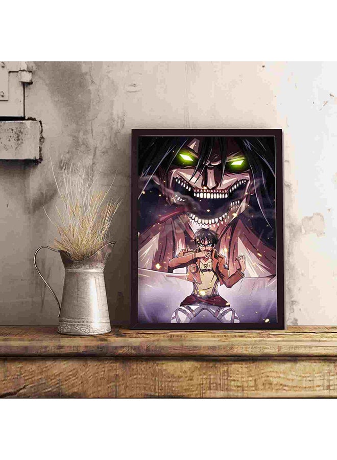 LOWHA Attack On Titan Eren Wall Art Painting Multicolour 32x22x2centimeter  - Image 5