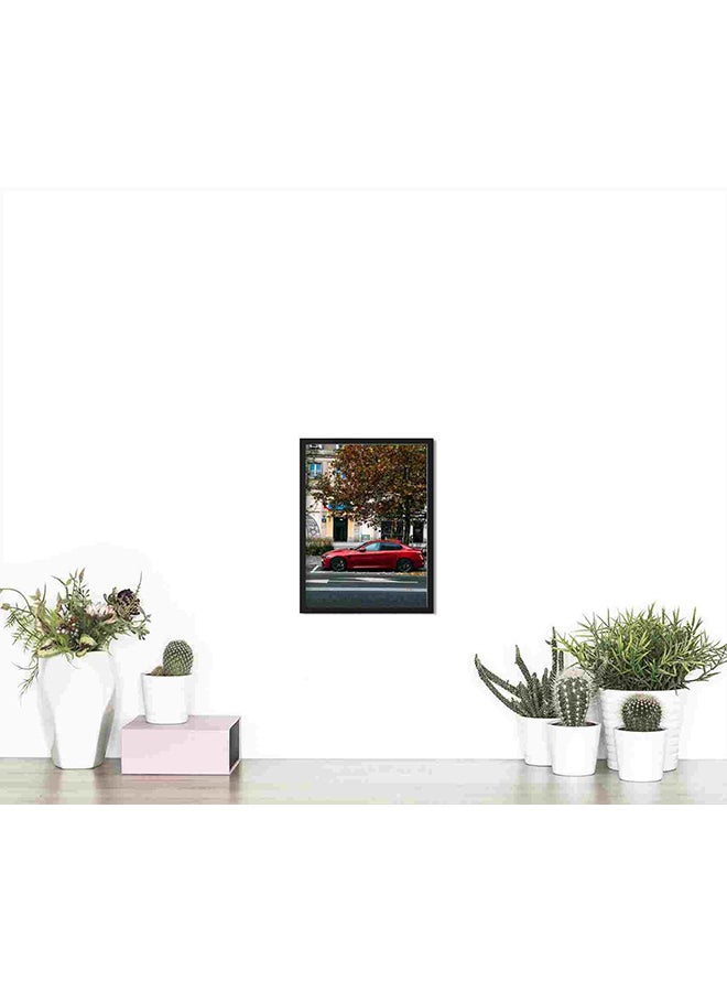 LOWHA Red Sport Car Under Tree Wall Art Painting Multicolour 32x22x2cm - Image 4