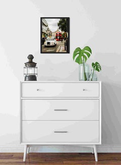 LOWHA White Vehicle Travelling On Road Wall Art Painting Multicolour 32x22x2cm  - Image 2