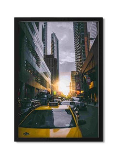 LOWHA Photo Of Cars On Asphalt Road Wall Art Painting Multicolour 32x22x2cm  - Image 1