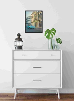 LOWHA Old Car On The Road Wall Art Painting Multicolour 32x22x2cm  - Image 2