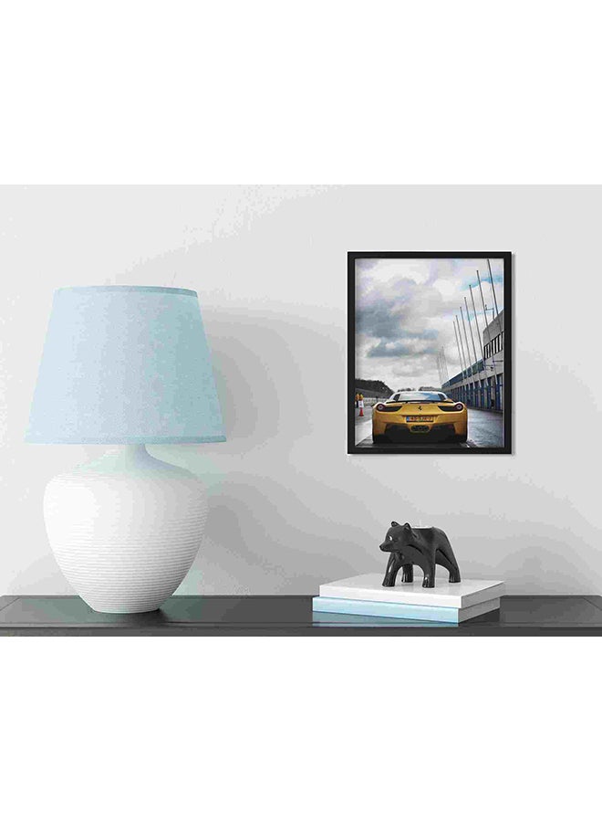 لوحة فنية لديكور الحائط تمثل سيارة فيراري لافيراري صفراء متعدد الألوان 32x22x2سم - Image 3