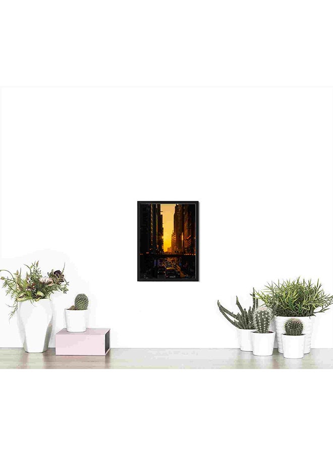 LOWHA Vehicles Passing On Road Between High Rise Building Wall Art Painting Multicolour 32x22x2cm  - Image 4