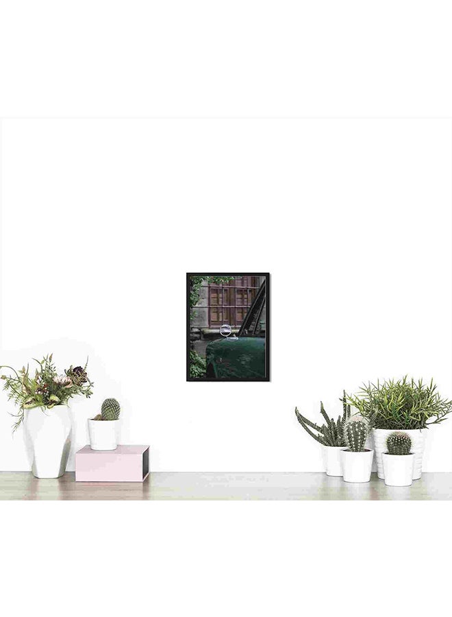 لوحة فنية لديكور الحائط بطبعة سيارة قديمة باللون الأخضر متعدد الألوان 32x22x2سم - Image 4