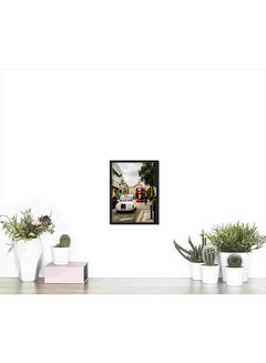 LOWHA White Vehicle Travelling On Road Wall Art Painting Multicolour 32x22x2cm  - Image 4