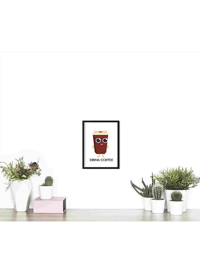 LOWHA Drink Coffee Wall Art Painting Multicolour 32x22x2cm - Image 4