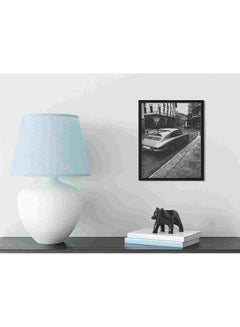 LOWHA Vintage Vehicle On Road Near Building Wall Art Painting Multicolour 32x22x2cm  - Image 3