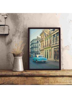 LOWHA Old Car On The Road Wall Art Painting Multicolour 32x22x2cm  - Image 5