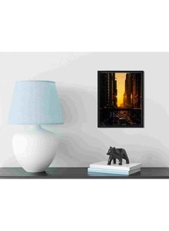 LOWHA Vehicles Passing On Road Between High Rise Building Wall Art Painting Multicolour 32x22x2cm  - Image 3