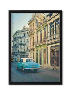 LOWHA Old Car On The Road Wall Art Painting Multicolour 32x22x2cm  - Image 1