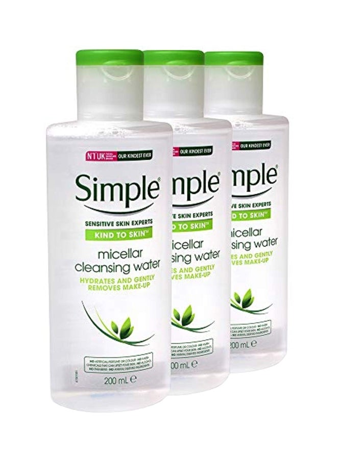سيمبل فايس ماء منظف للبشرة ميسيلار عبوة من 3 قطع شفاف