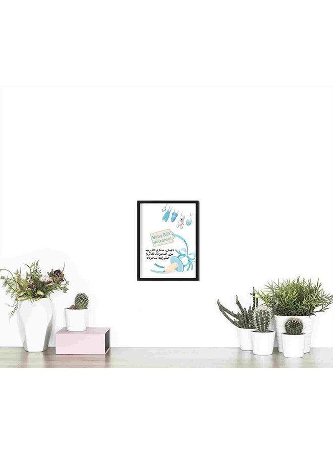 لوحة فنية لديكور الحائط مطبوع عليها عبارة "Baby Boy Welcome" متعدد الألوان 32x22x2Ø³Ù†ØªÙŠÙ…ØªØ± - Image 4