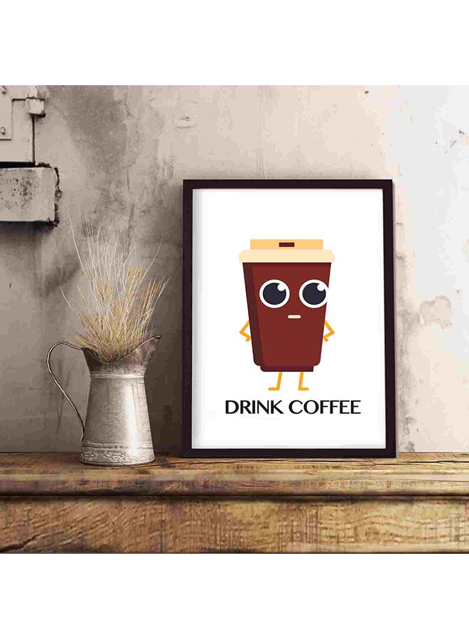 LOWHA Drink Coffee Wall Art Painting Multicolour 32x22x2cm - Image 5