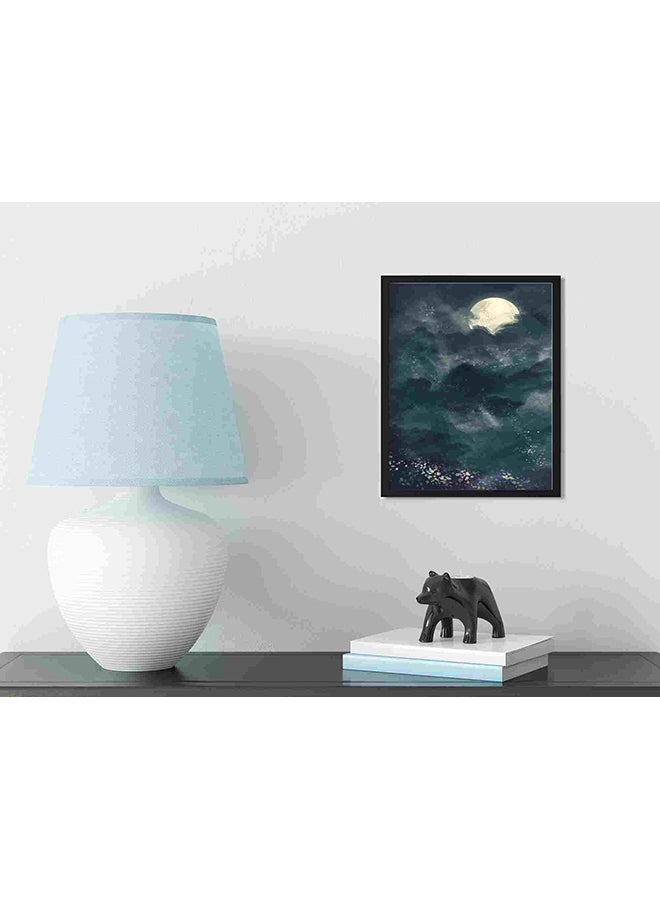 لوحة فنية لديكور الحائط تمثل ضوء النجوم والقمر متعدد الألوان 32x22x2سم - Image 3