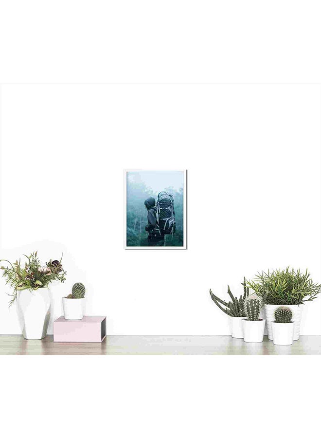 LOWHA Man Wearing Black Frame Hoodie Carries Black Frame Bag Wall Art Painting Multicolour 32x22x2cm - Image 4