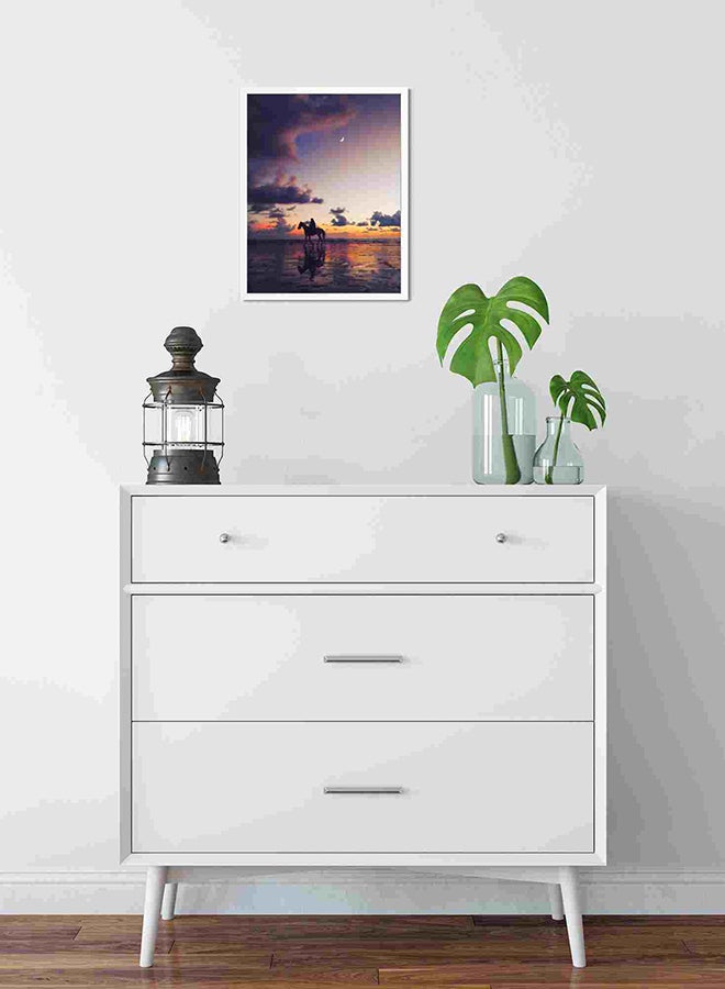 LOWHA Person Riding On Horse Wall Art Painting Multicolour 32x22x2cm - Image 2