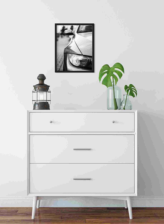 لوحة فنية لديكور الحائط تمثل صورة مقربة للمصباح الأمامي لسيارة بي إم دبليو متعدد الألوان 32x22x2سم - Image 2