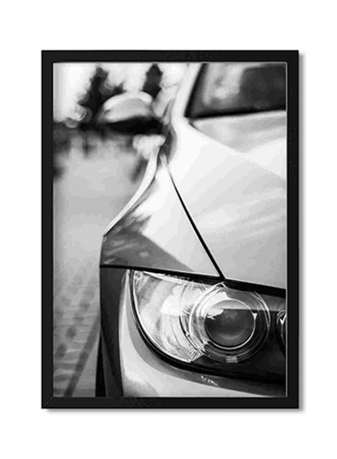 لوحة فنية لديكور الحائط تمثل صورة مقربة للمصباح الأمامي لسيارة بي إم دبليو متعدد الألوان 32x22x2سم - Image 1