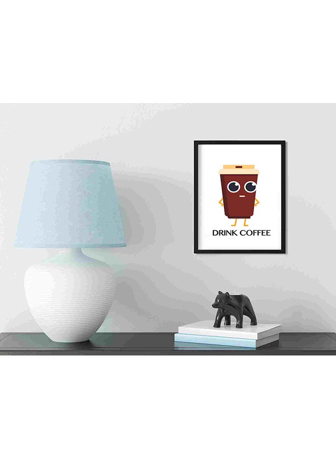 LOWHA Drink Coffee Wall Art Painting Multicolour 32x22x2cm - Image 3
