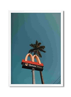 LOWHA Mcdonald Drive Thru Old Road Signage Wall Art Painting Multicolour 32x22x2cm  - Image 1